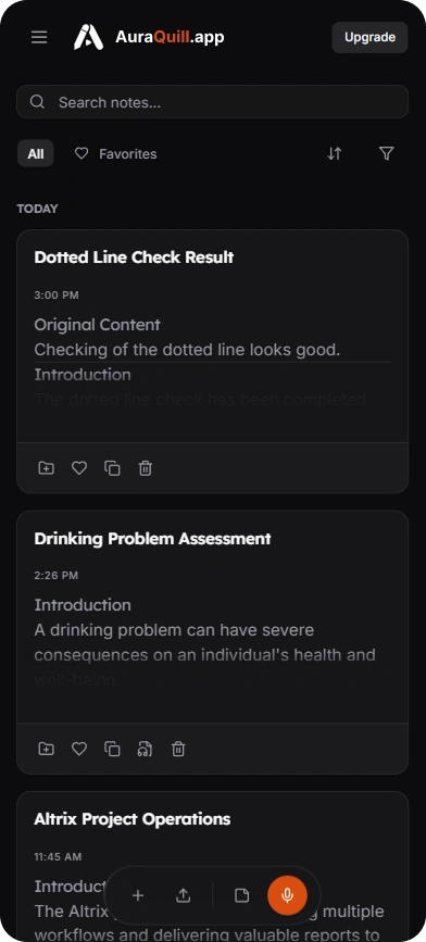 AuraQuill.app dashboard preview on mobile